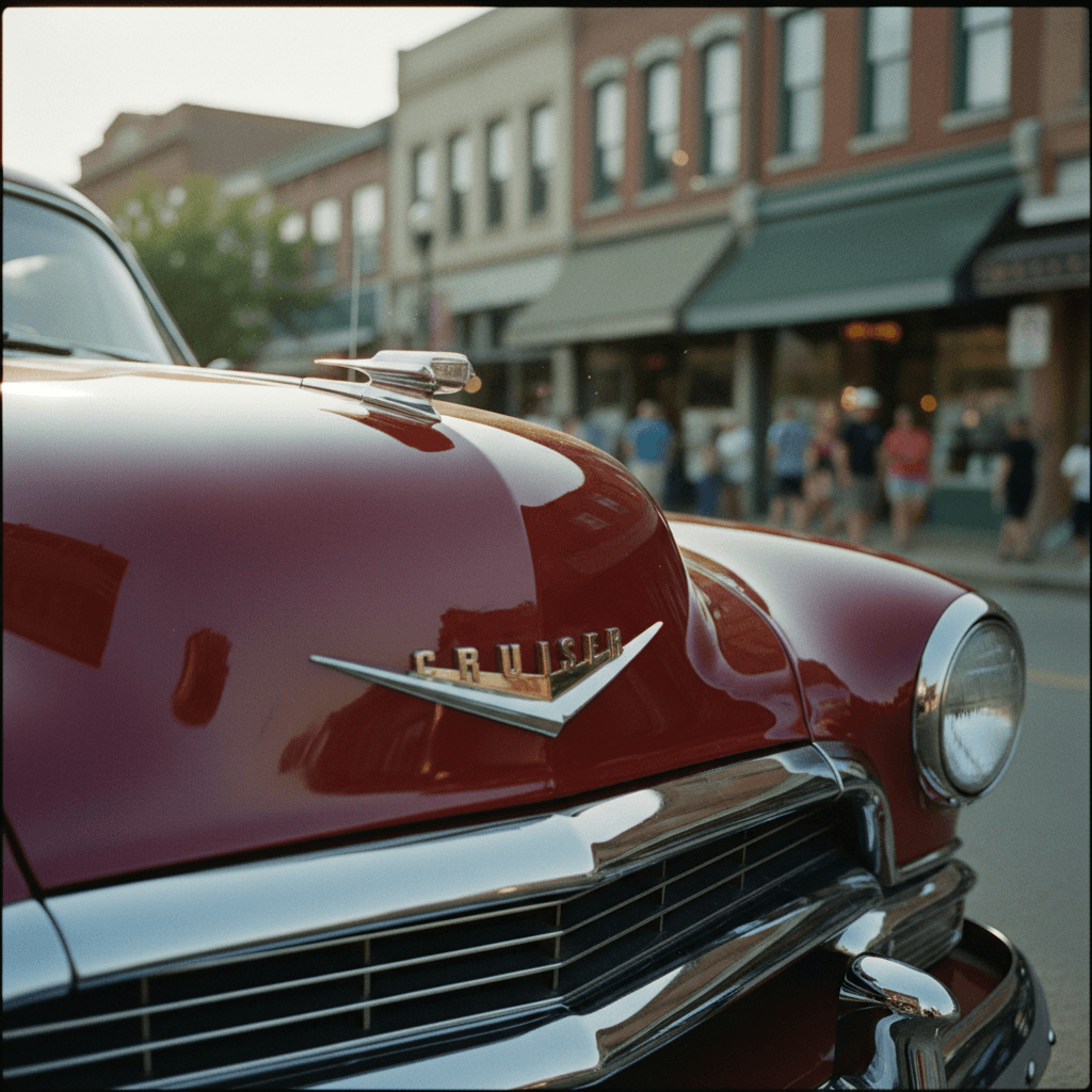 Close-up of classic car details at Summer Cruise Nights